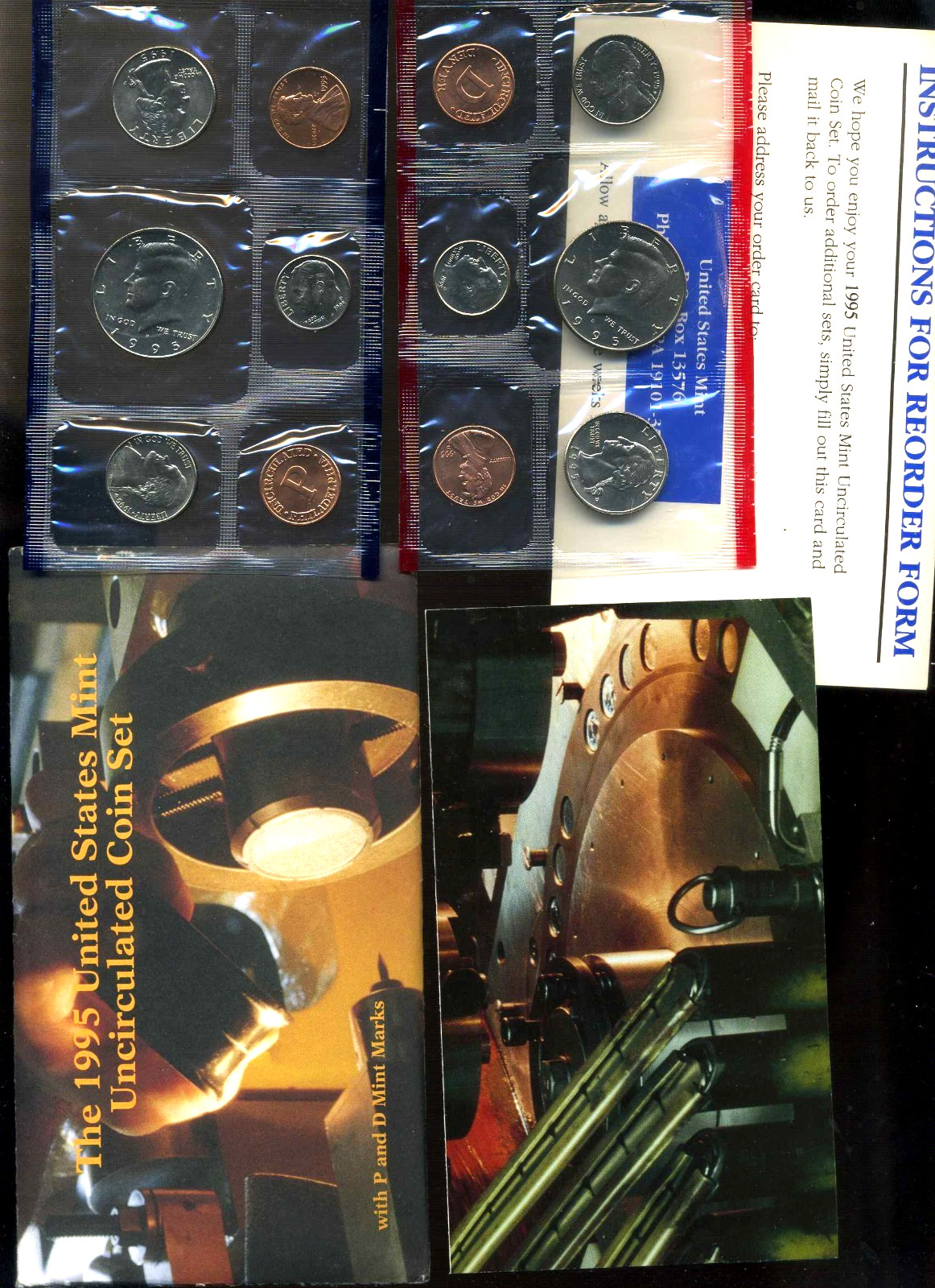 1995 P D MINT SET U.S PHILIDELPIA+DENVER Government Packaging OGP COIN PD#8529