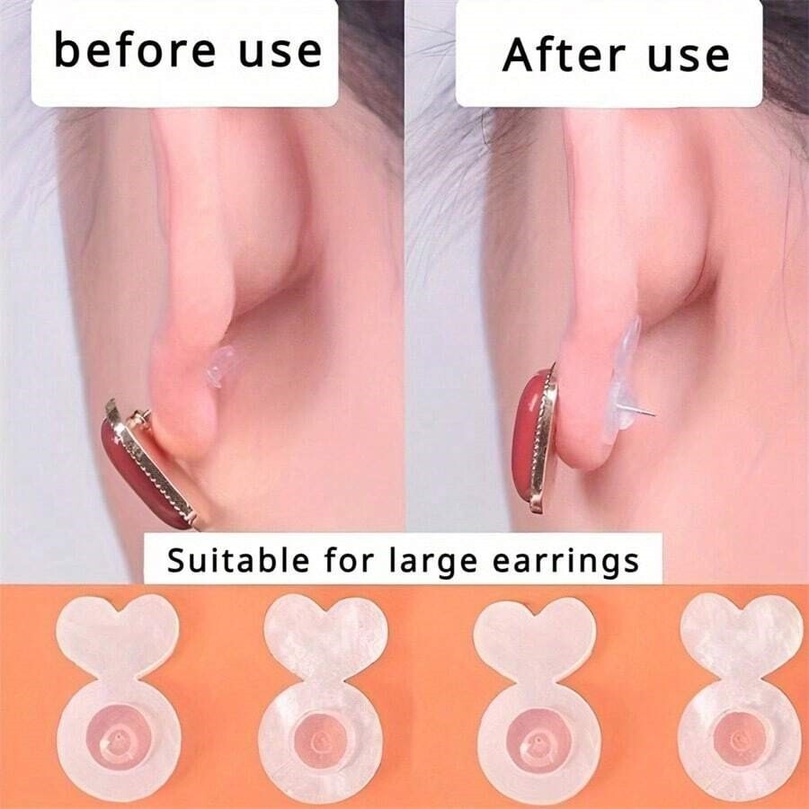 10Pcs Earring Lifter Backs Replacements Rubber Earring Backs for Droopy Ears