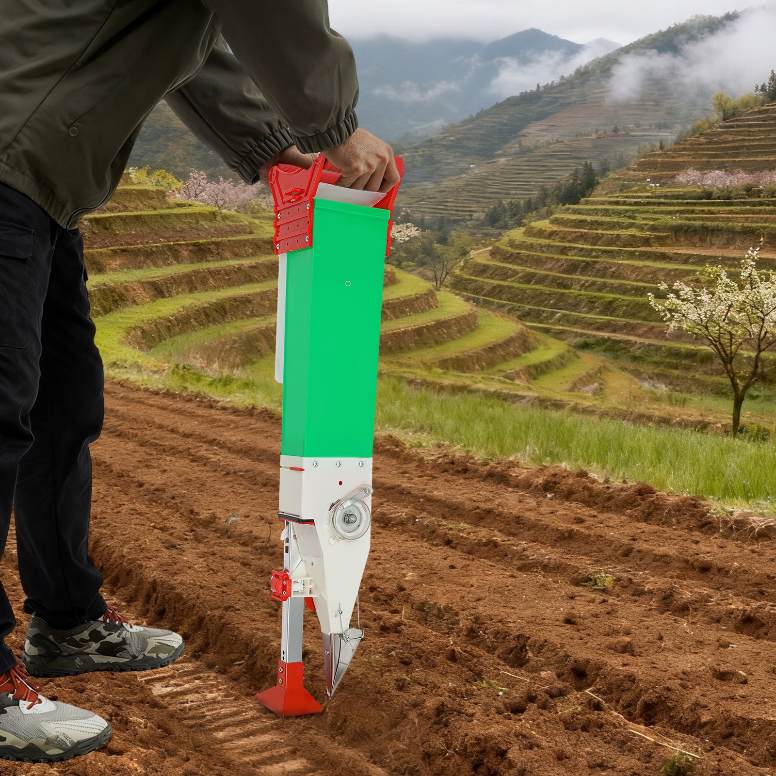 Vegetable Seeder Adjustable Manual Garden Precision Planter Tool Transplanter US