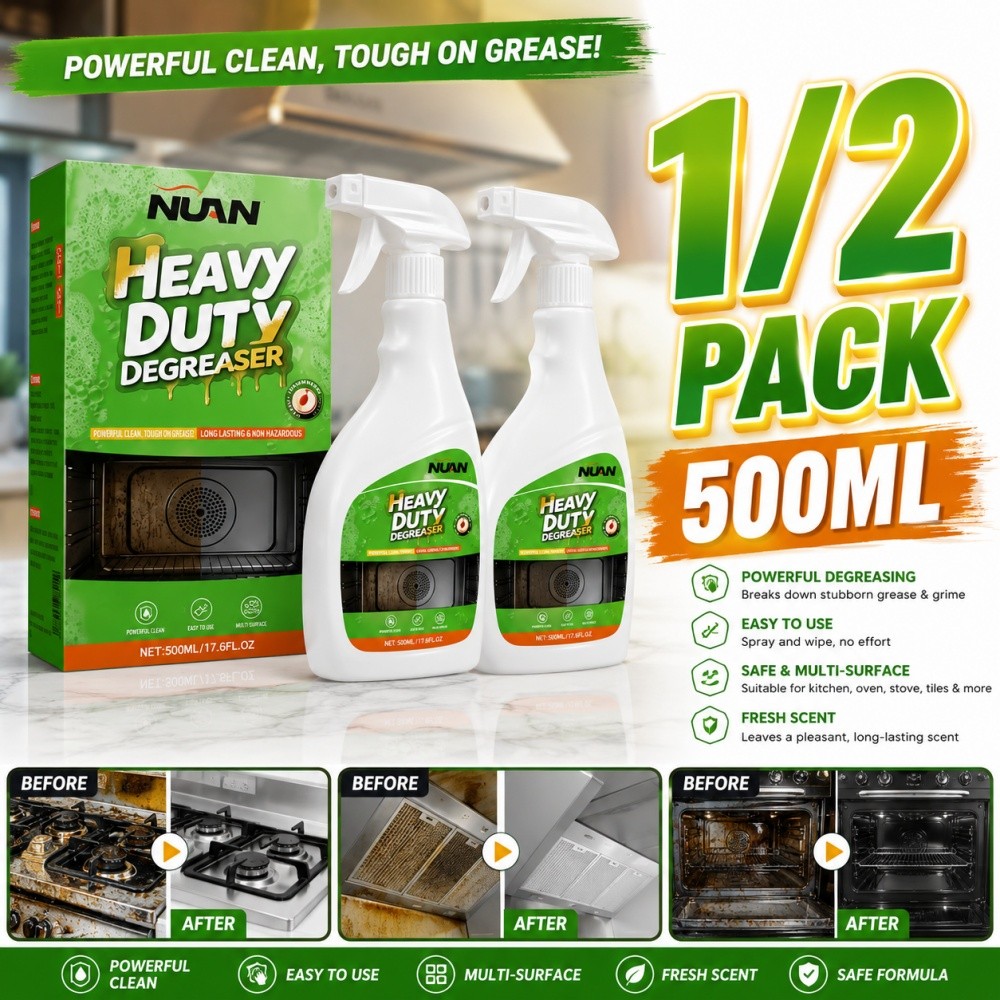 1/2Pack NUAN Cleaner Degreaser Spray, 16.91 oz, Heavy Duty Cleaner for Grease