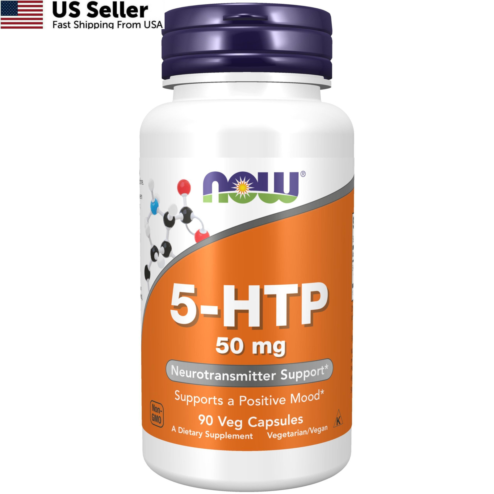 5-HTP 50mg Neurotransmitter Support Supplement 90 Veg Capsules USA