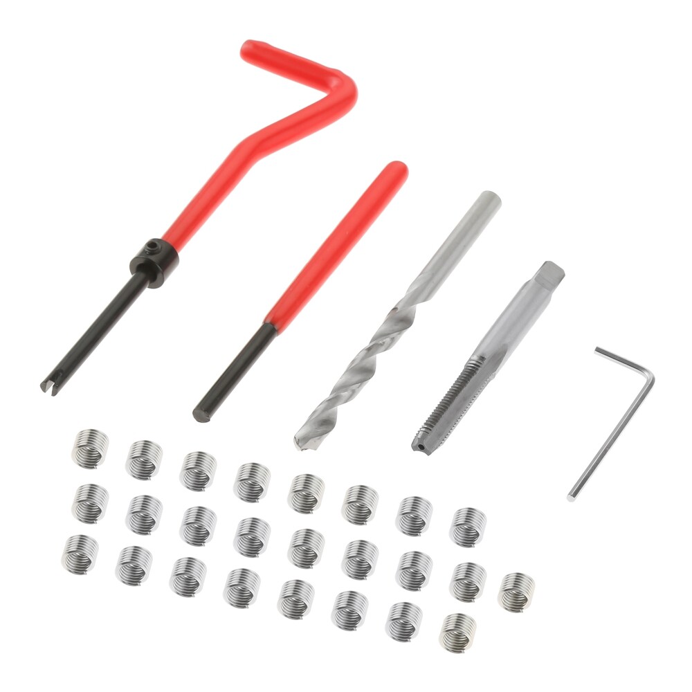 30Pcs Thread Repair Kit Stainless M5 x 0.8mm Thread Repair Insert Set for Auto