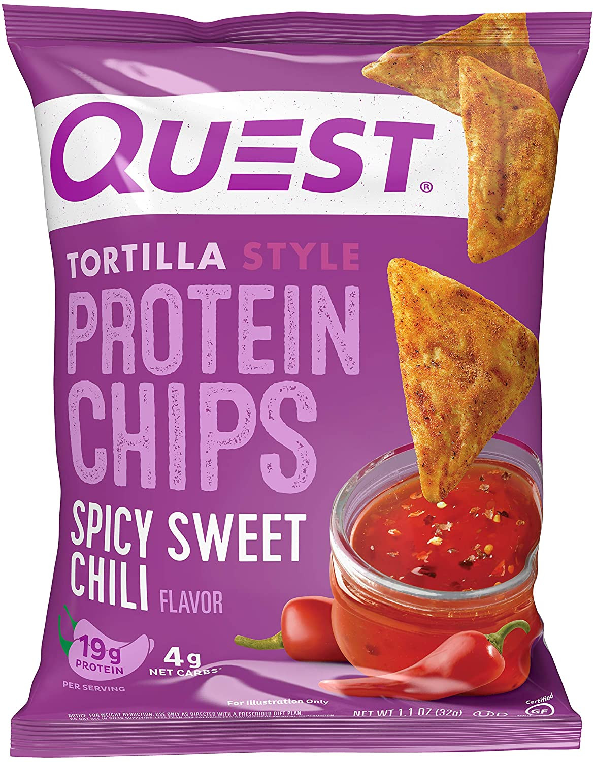 Quest Nutrition Tortilla Style Protein Chips, Spicy Sweet Chili, 1.1oz, 12ct