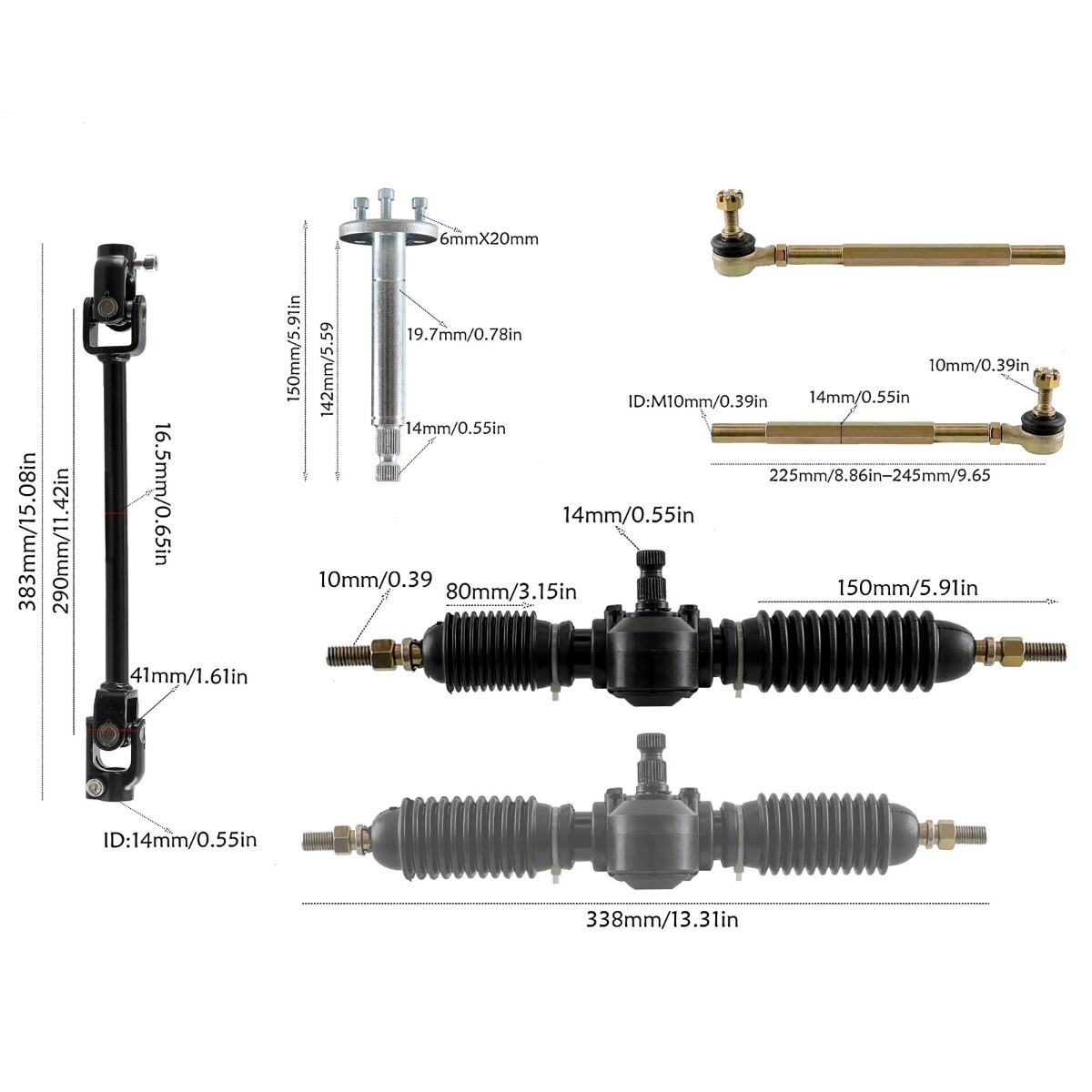 29" Go Kart Rear Axle Kit 145/70-6" Wheels Steering ATV Quad Buggy DIY Rebuild