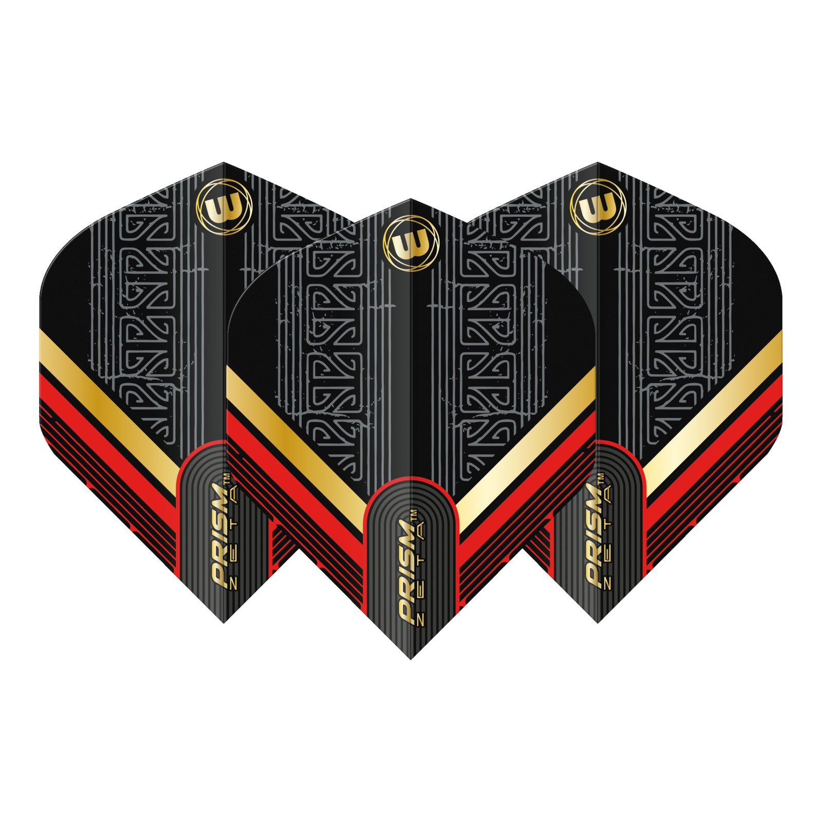 Winmau Prism Zeta Black Red and Gold 312 Standard Dart Flights