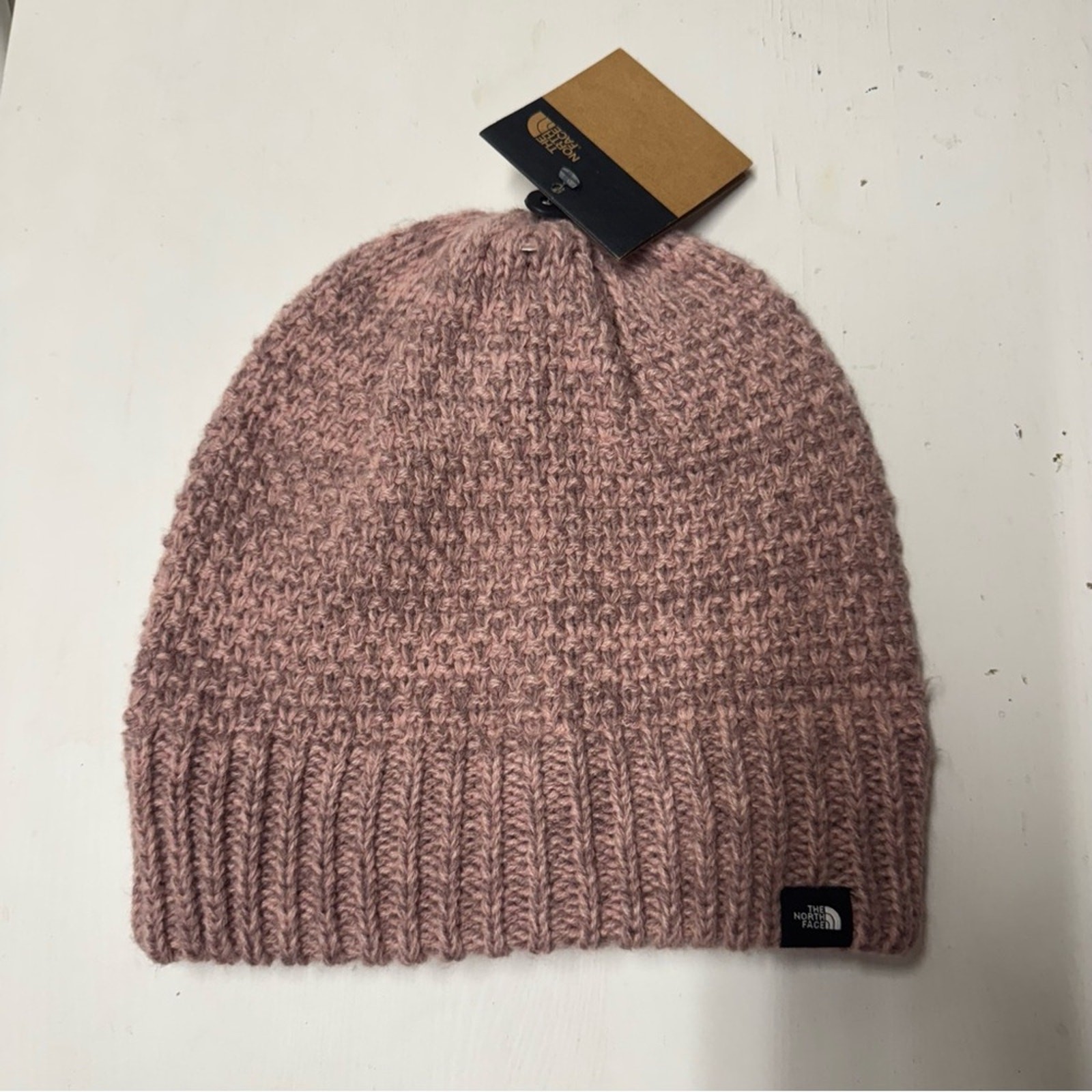 NWT The North Face Purrl STITCH BEANIE mauve pink ROSETN/TWILTMAV OS ONE SIZE