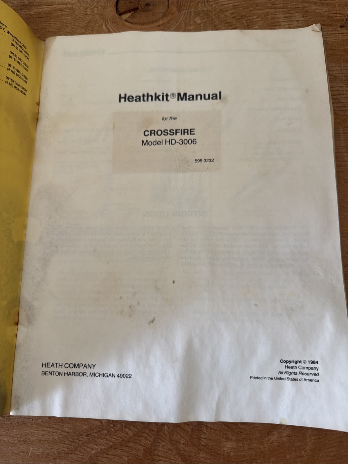 Heath Kit Crossfire Model Hd – 3006