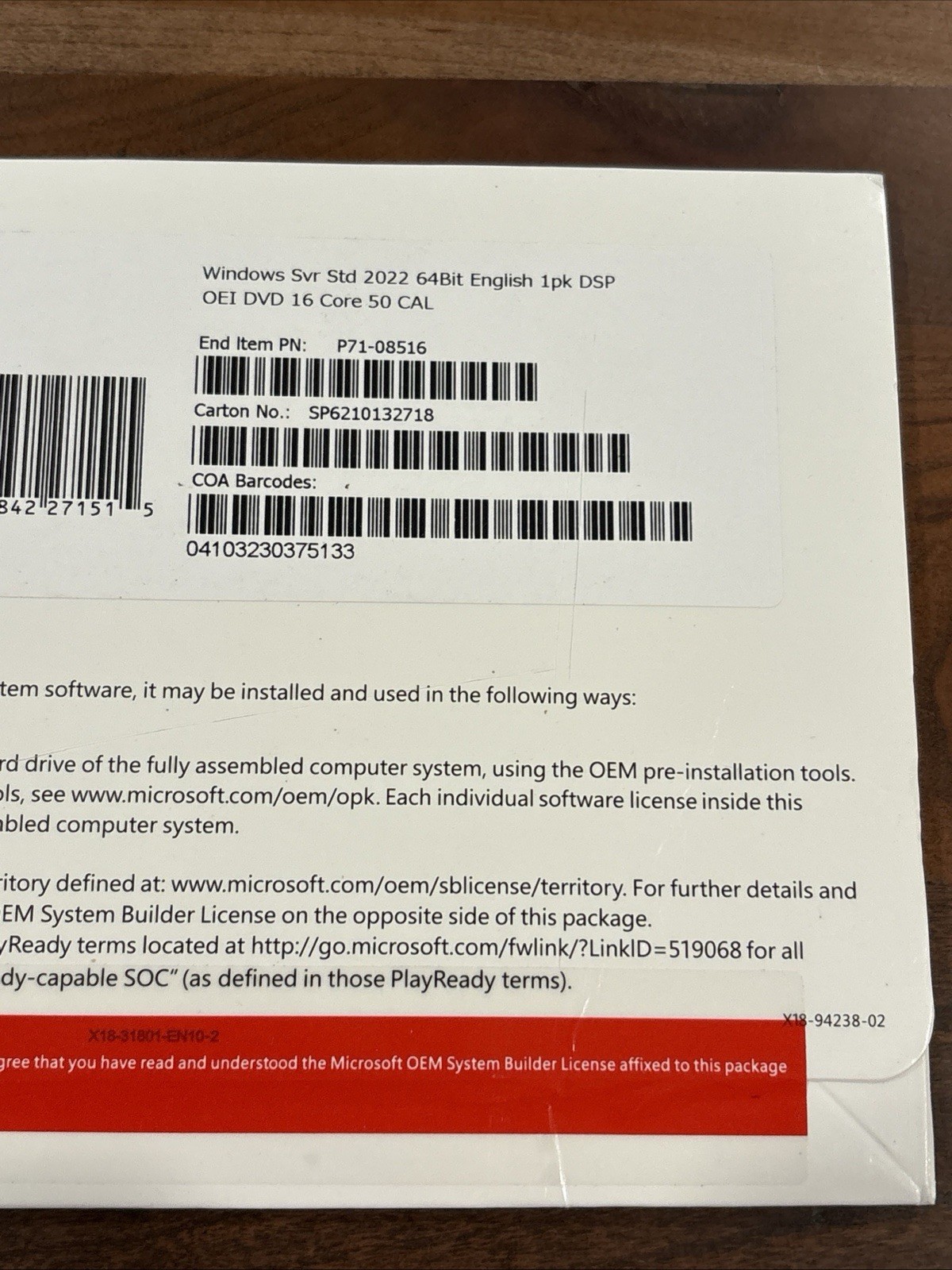 Microsoft Windows Server 2022 Standard 64Bit 16 Core-50 Cal Freeshipping