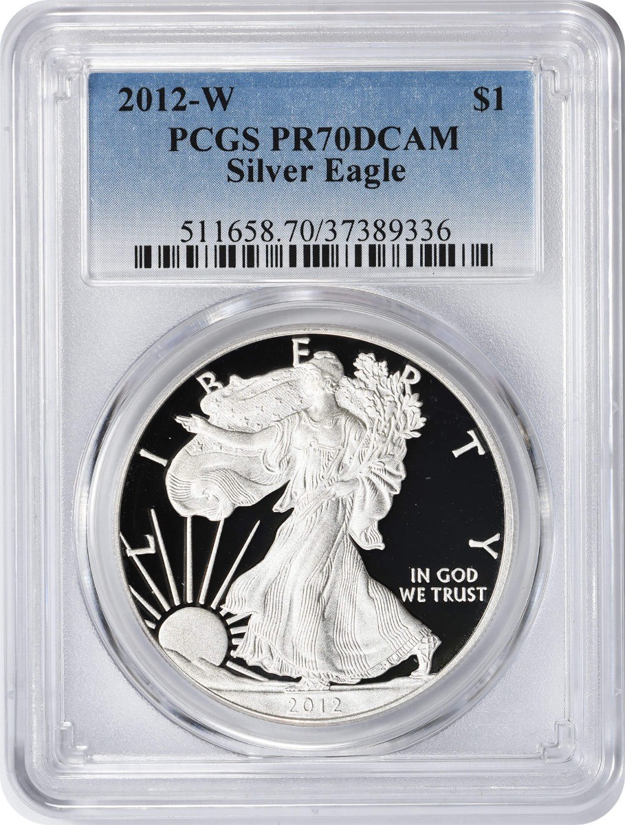 2012-W American Silver Eagle Dollar PR70DCAM PCGS Proof 70 Deep Cameo