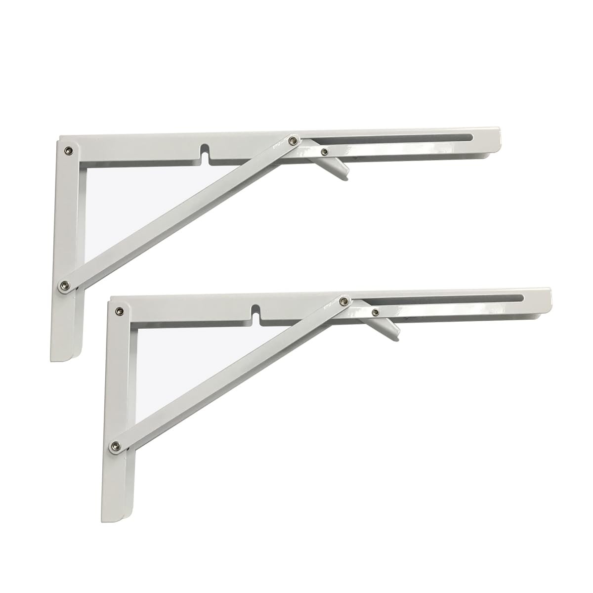 White Folding Shelf Brackets Max Load 220 lb Heavy Duty DIY 6 Inch 2 PCS