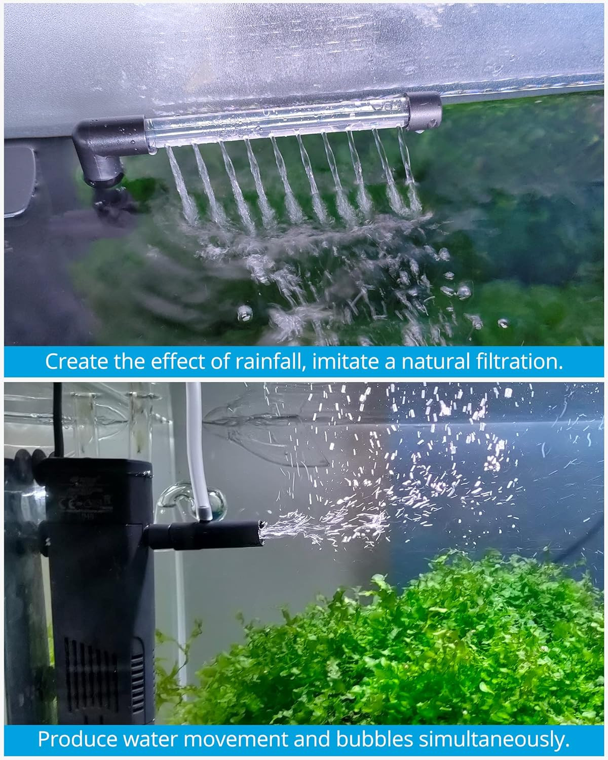 Aquarium Internal Filter, Submersible Power Filter with Multiple Function for Fi