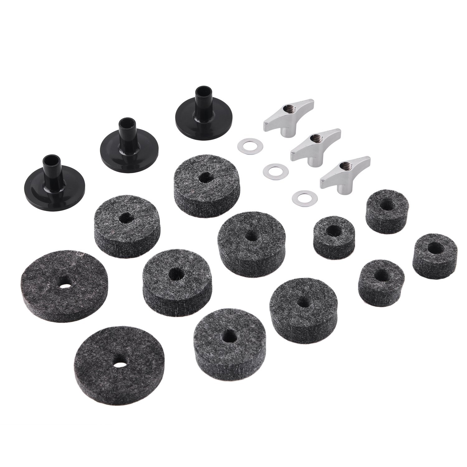 21 PCS Cymbal Stand Sleeves Felts Washer Base Wing Nuts Replacement Drum Set