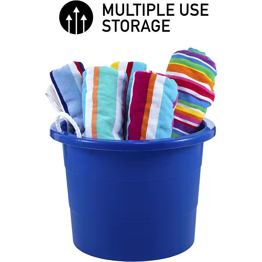 19 Gal. Rope Handle Tub, Blue (2-Pack)