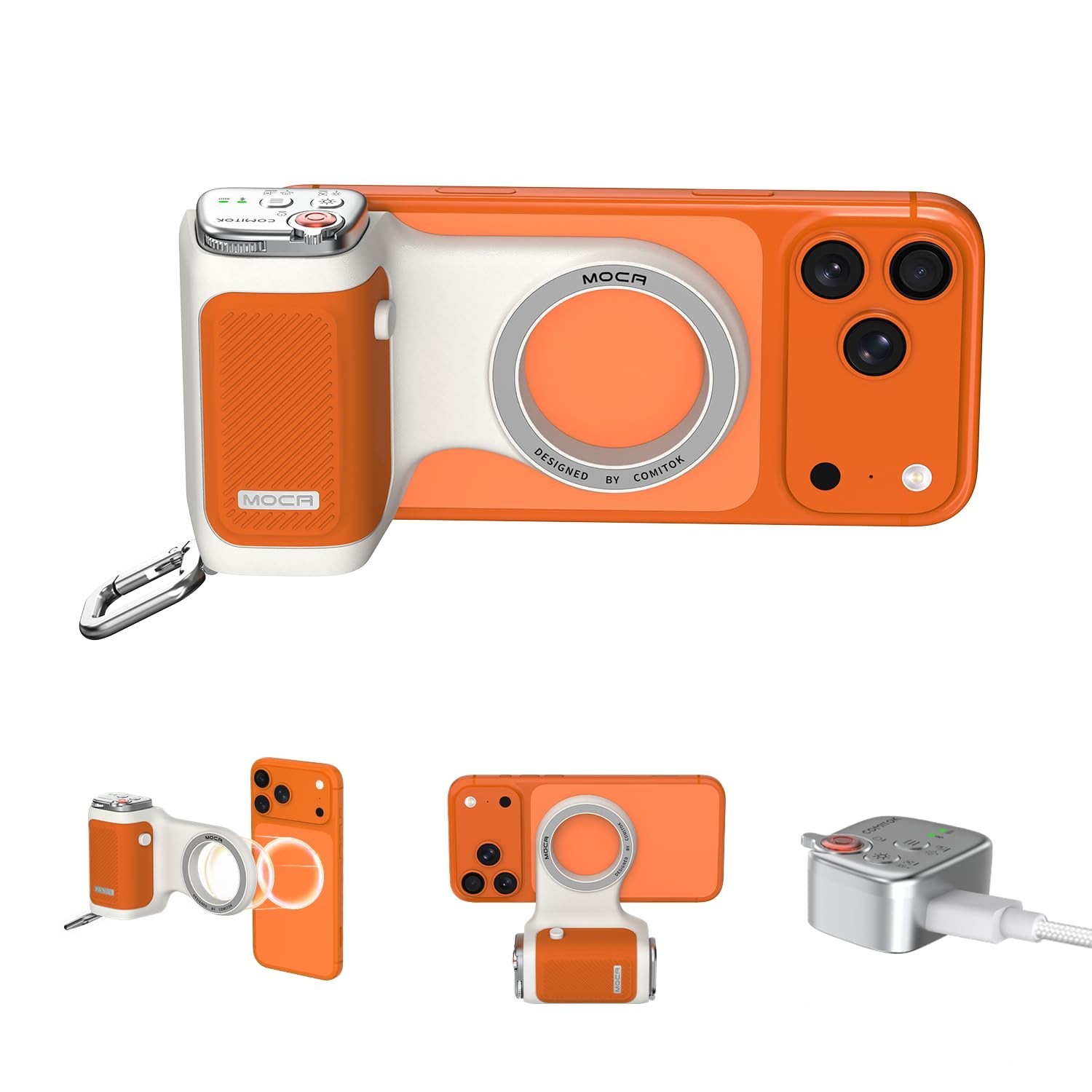 iPhone 17 Pro Camera Grip - Magnetic Fun Shot, No App Needed, Anti-Drop Remote,