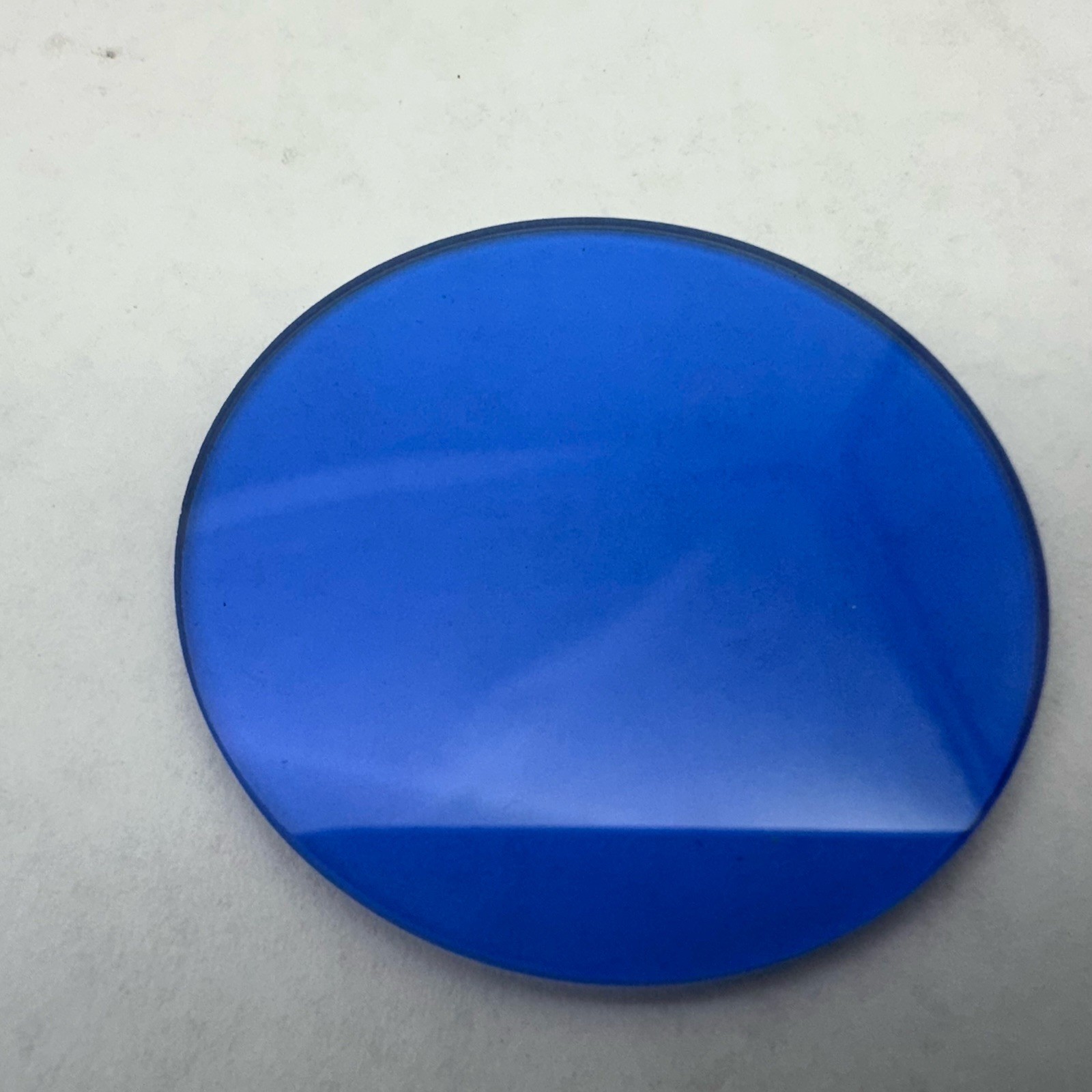 ANTIQUE BLUE GLASS FILTER OPTIC MICROSCOPE PART AS PICTURED 45mm Dia 2mm Thick