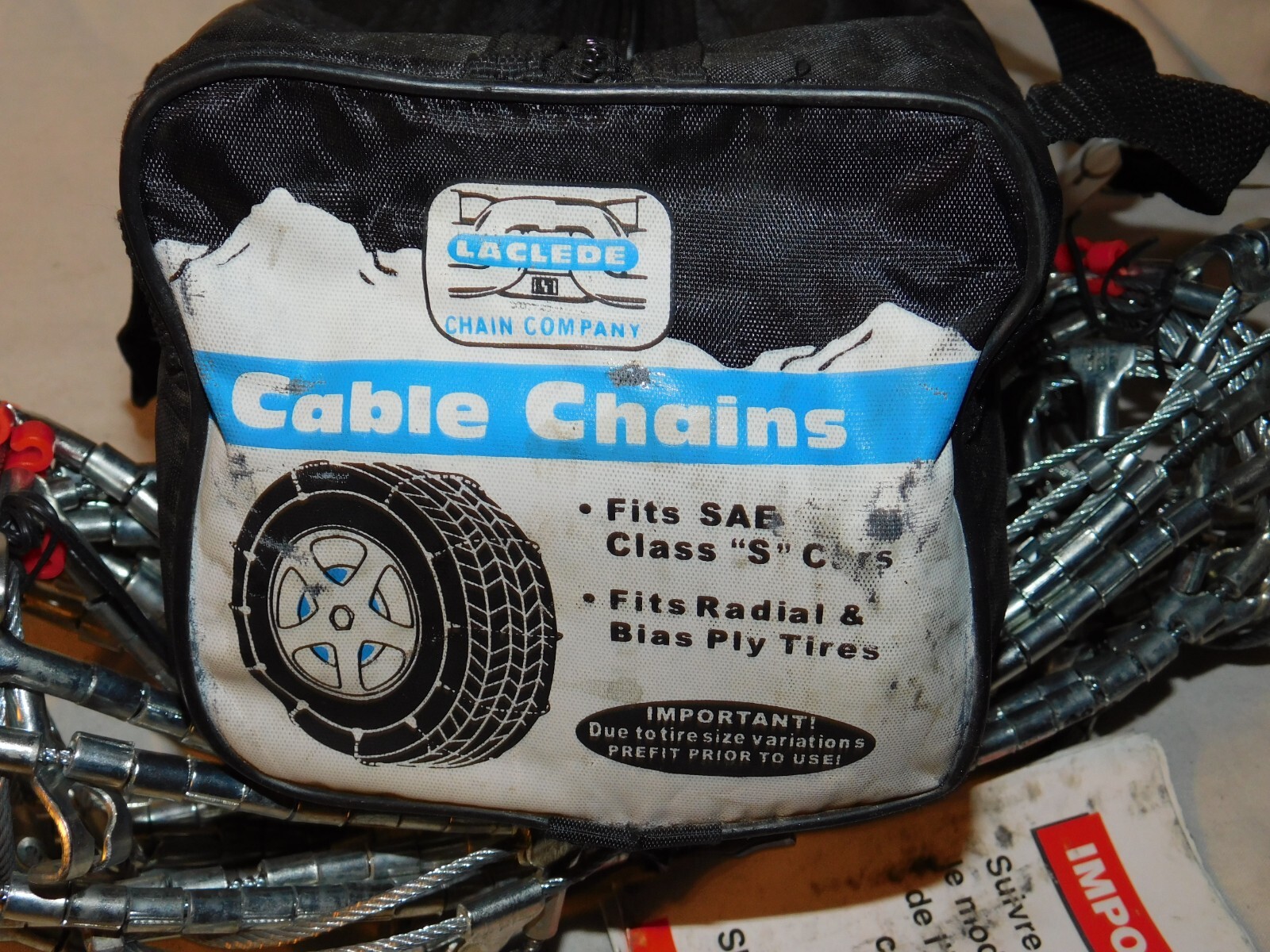 1034 Laclede Cable Tire Snow Chains, 1 Pair - Never Used