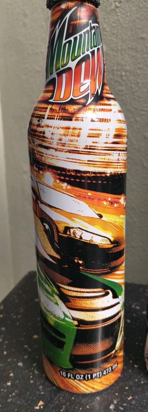 FULL 2008 Nascar Martinsville Speedway Mountain Dew Sam Bass Aluminum Bottles
