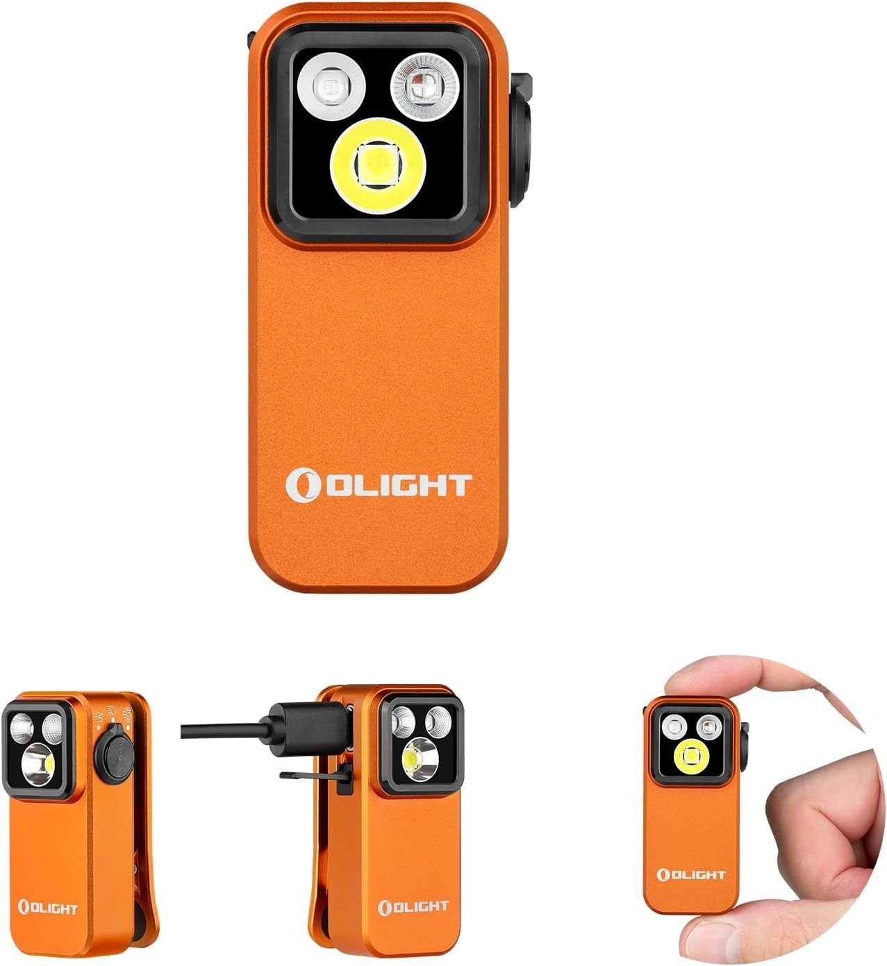 Oclip Pro S Pocket EDC Clip-on 600 Lumens Flashlight , Color Orange