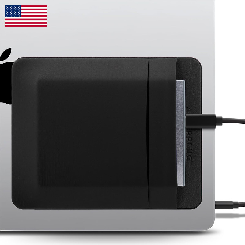 Afterplug 2-Pocket Adhesive Hard Drive Holder For Laptop Stick-On Pocket Pouch