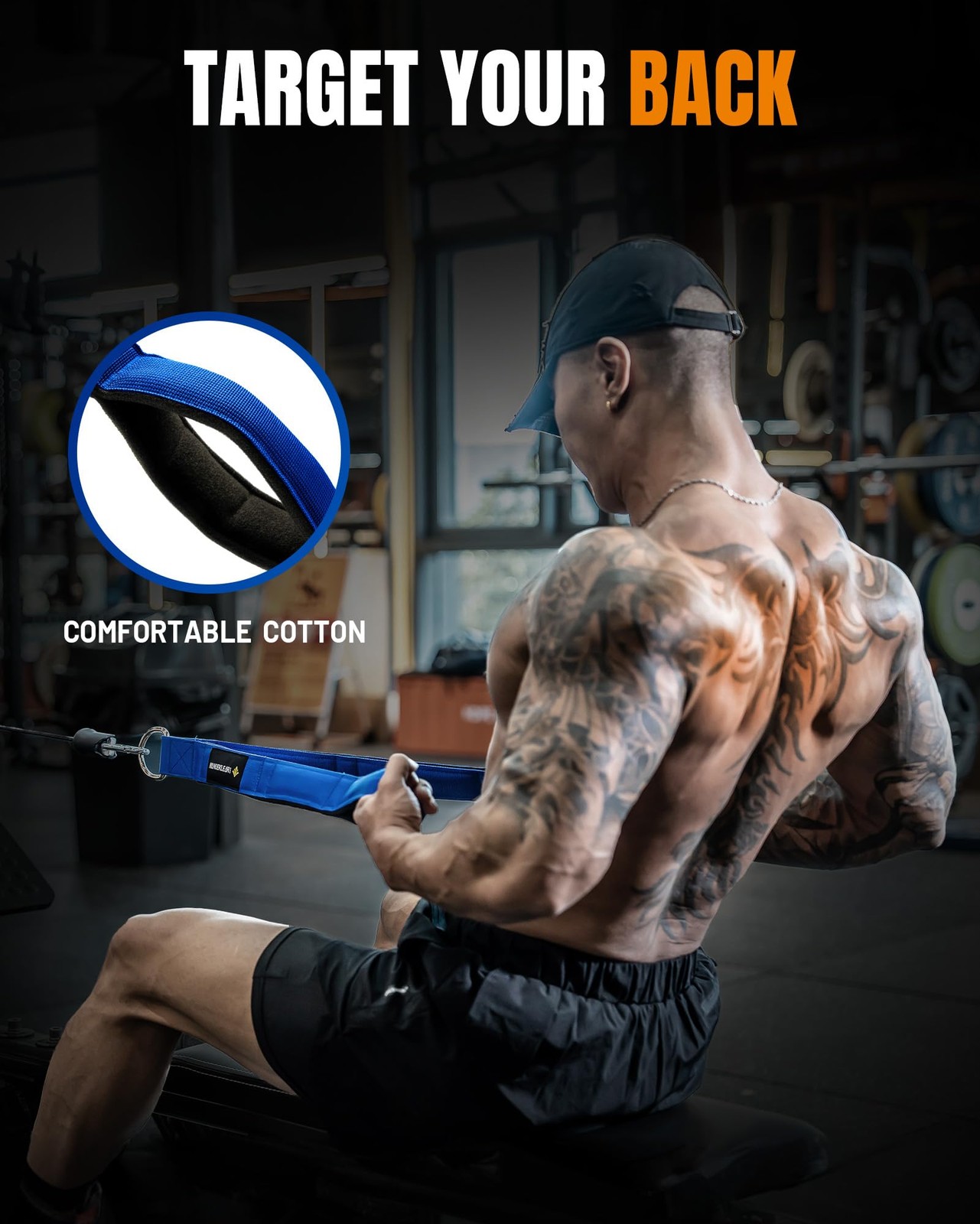 Tricep Rope Cable Attachment Handles for Pull Down Push Downs Crunches
