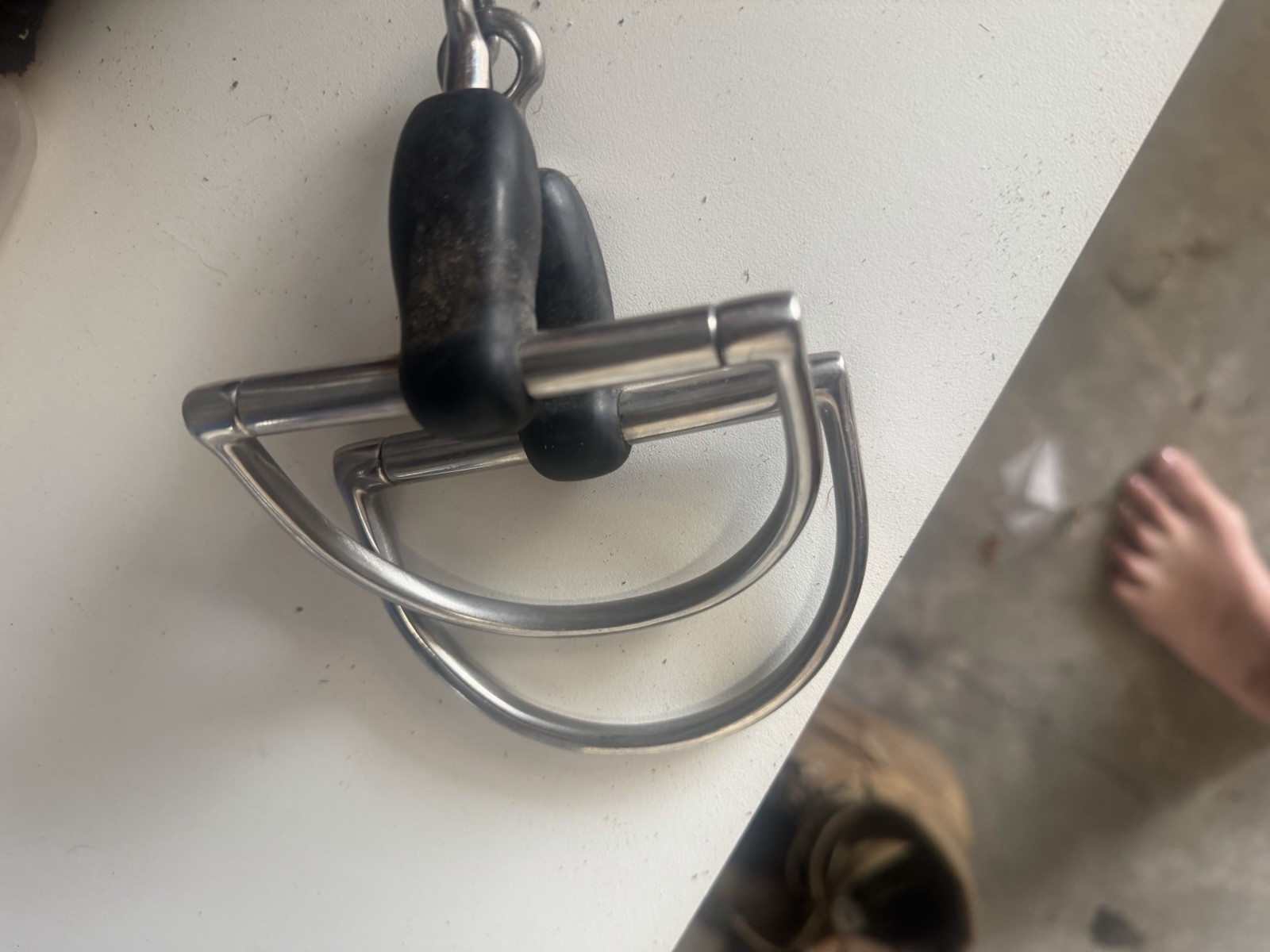 Korsteel Rubber D-ring Single Jointed Snaffle Bit 5"