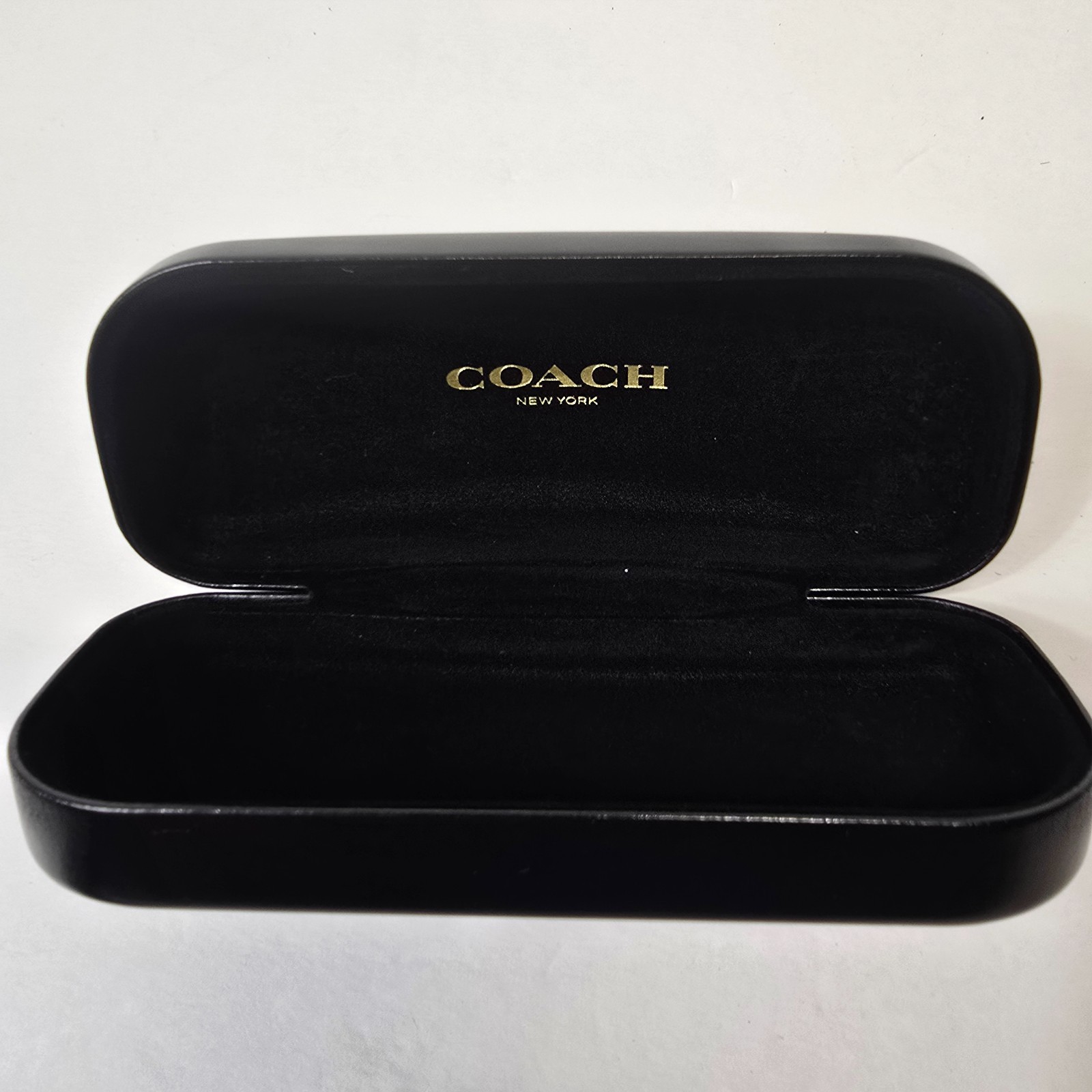 Coach Eyeglass Hard Clamshell Case Black EXC Microfiber Lined Genuine