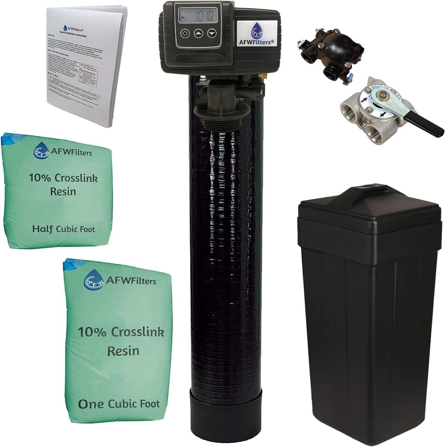 Upgraded 10% crosslink resin Fleck 5600SXT metered on demand 48k 48,000 grain...
