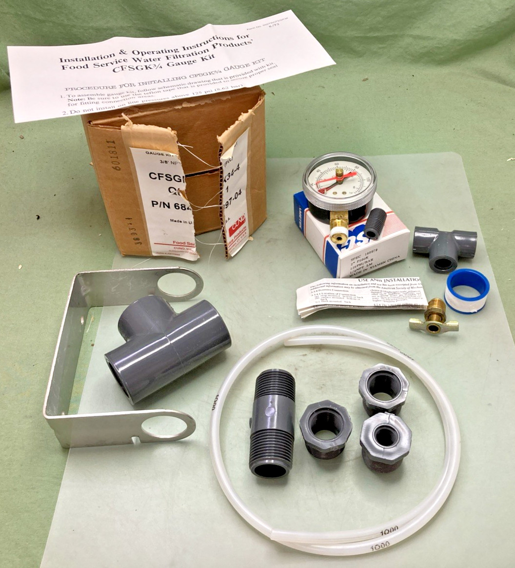 NEW GENUINE CUNO 68497-04 GAUGE KIT WITH BRACKET 3/4"