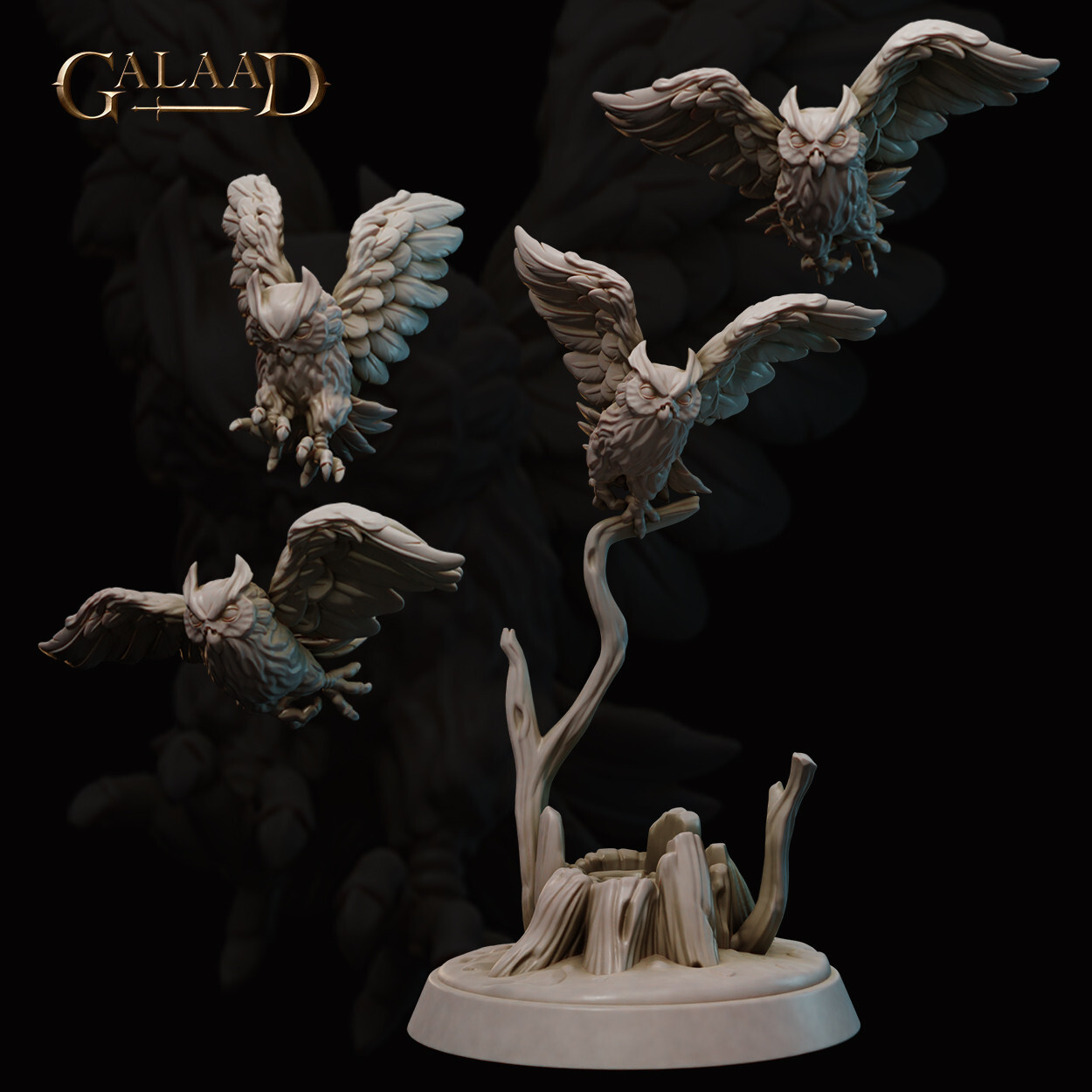 Owl Companions - Galaad Miniatures - Fantasy Dungeons & Dragons