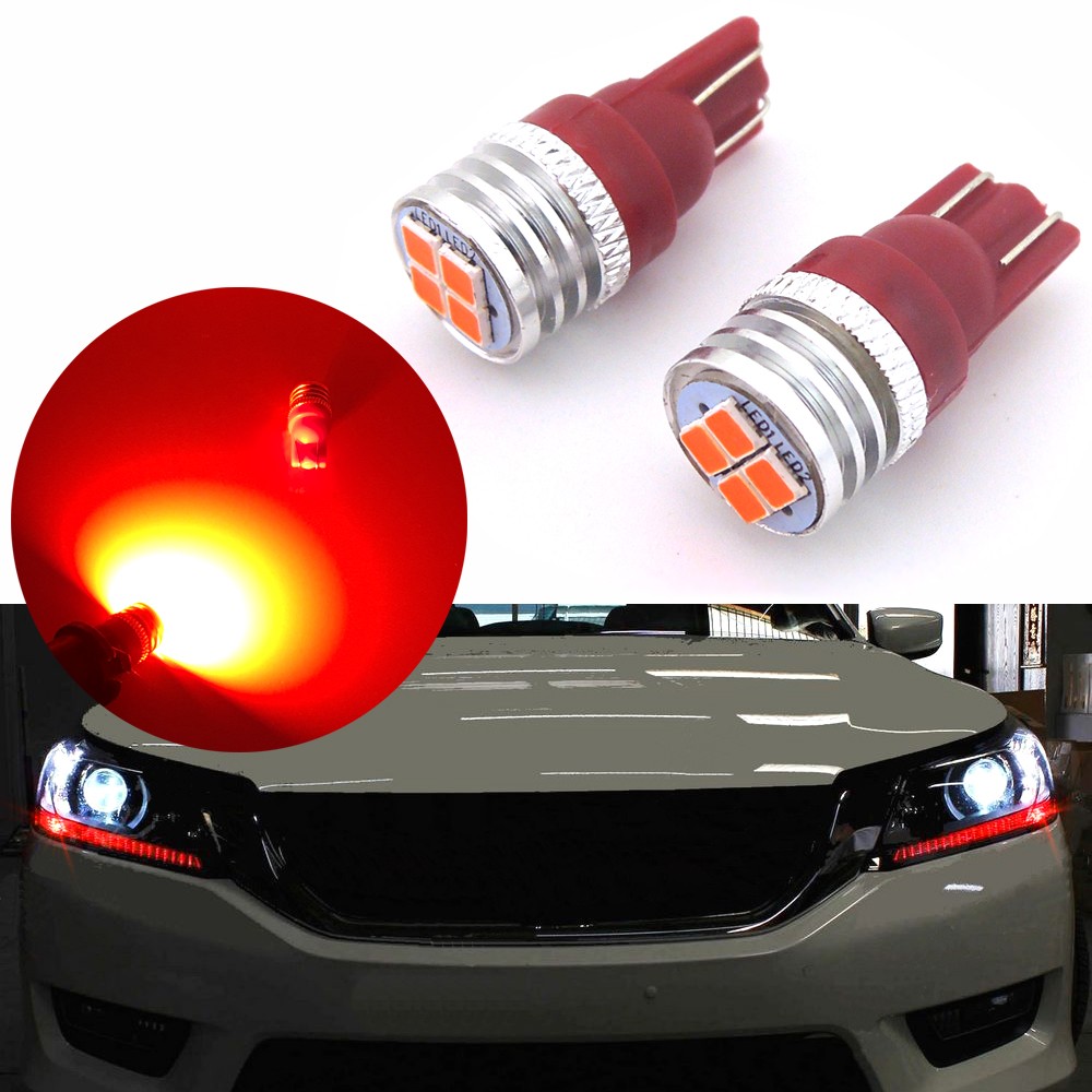 2pcs Brilliant Red LED Light Bulb Fit for 2013-2015 Honda Accord Headlight Strip