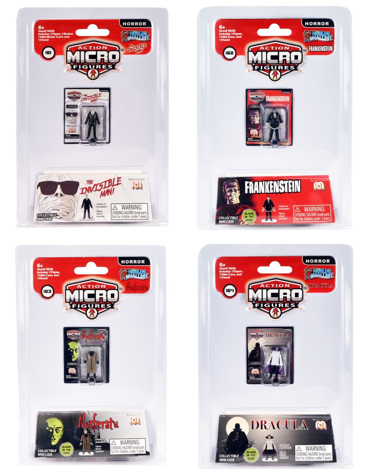 World's Smallest Mego Horror Micro Action Figures Series 1 Set of Four SEALED