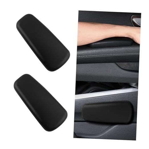 2PCS Car Arm Rest Cushion for Elbow,Soft Leather Car Door Armrest Pad Black