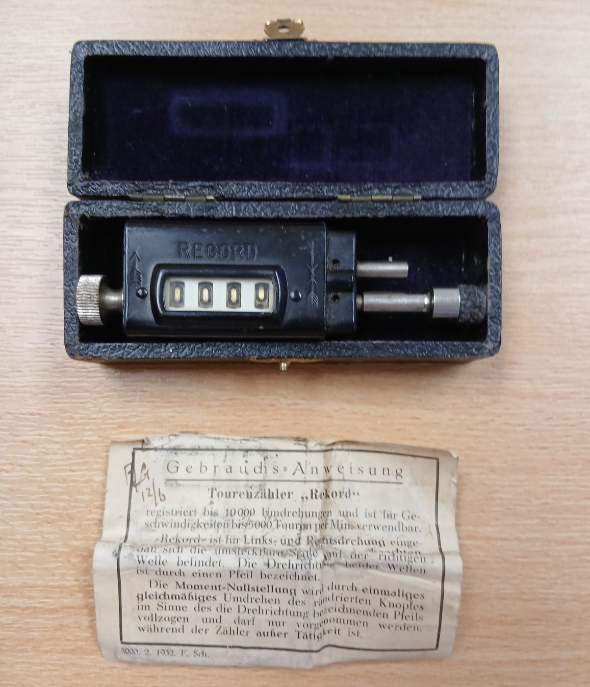 Vintage German Tachometer Mechanical Recorder Counter RU