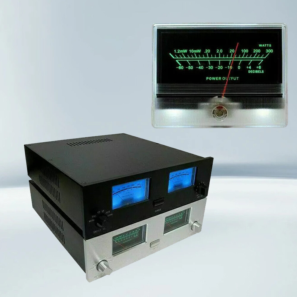 2X TN-90A VU Meter Head DB Level Audio Meter Chassis Power Amplifier W/Backlight