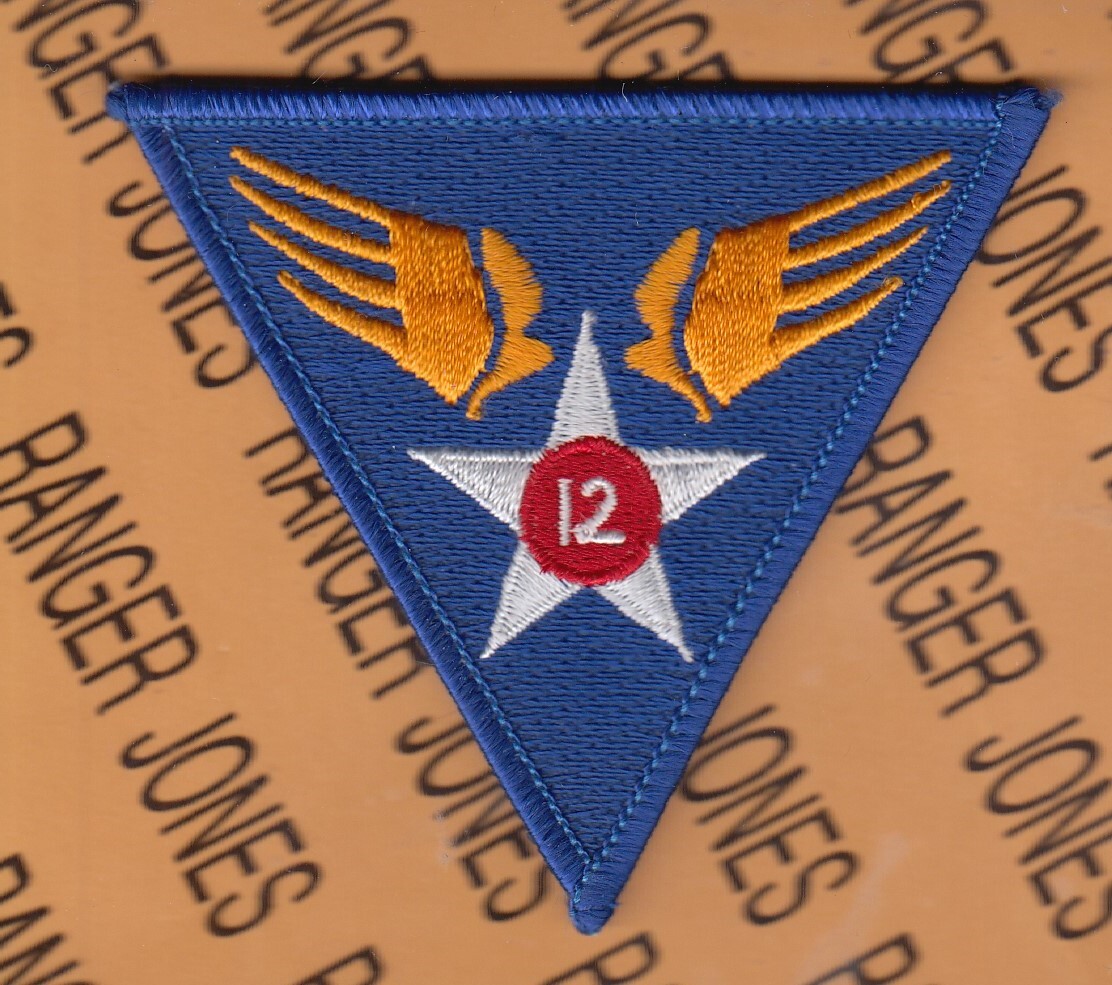 WWII USAAF 12th Air Force Command 3" patch m/e B