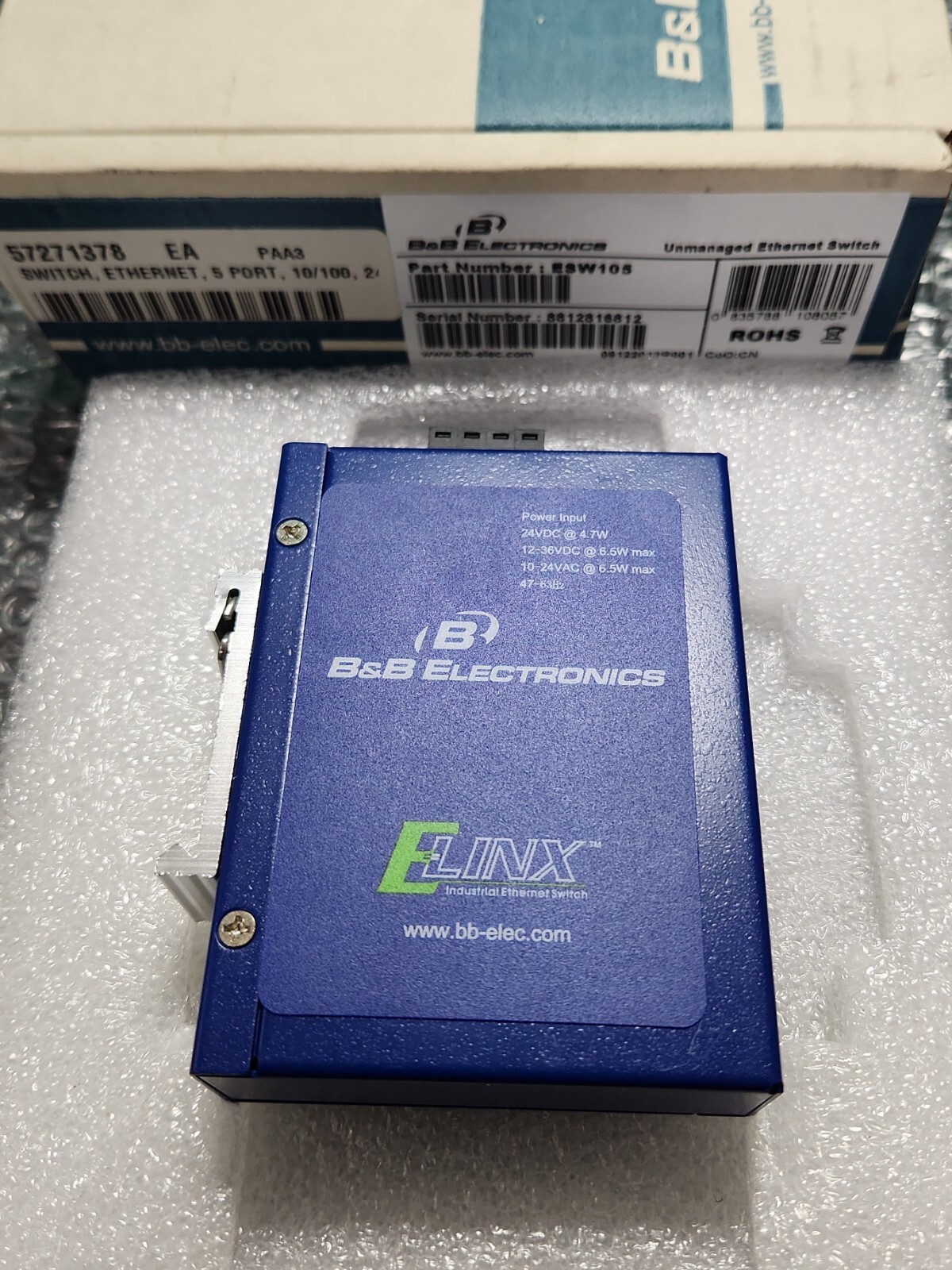 🆕️ B&B Electronics ESW105 Unmanaged Ethernet Switch ⚡️🇺🇸 SHIP+WARRANTY