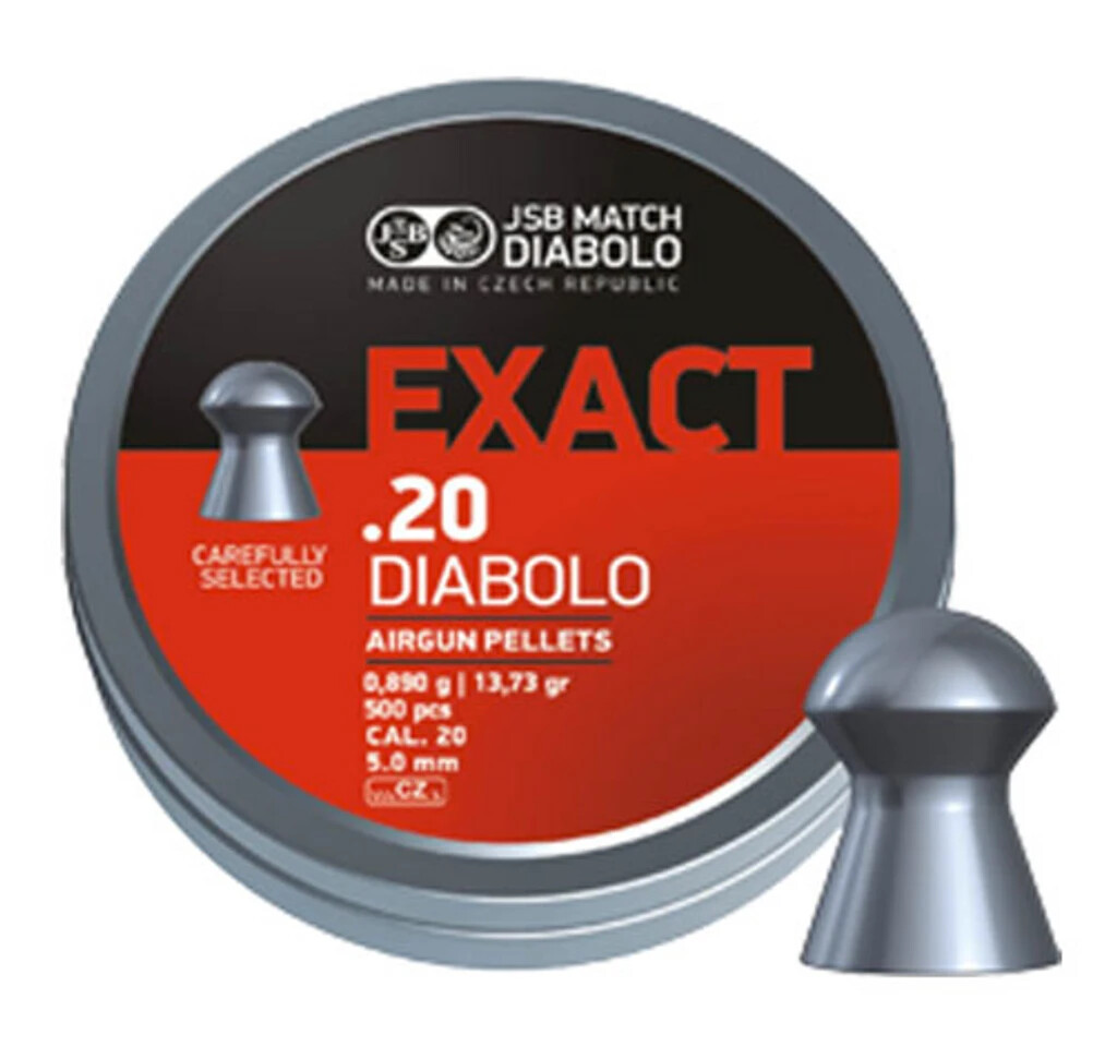 JSB Match Diabolo Exact Heavy .20 Cal 13.73 Grains 1000 Count (2 tins 500)