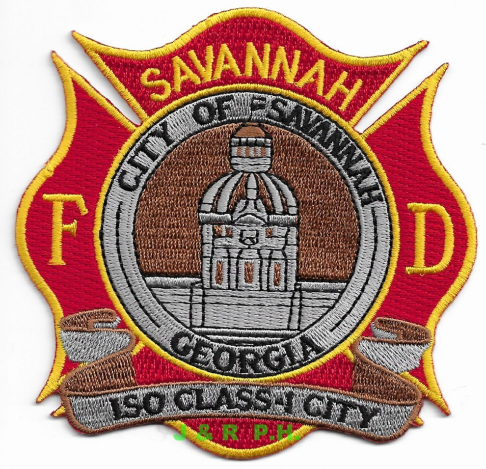 City of Savannah  Fire Dept., Georgia  (4" x 4" size)  fire patch