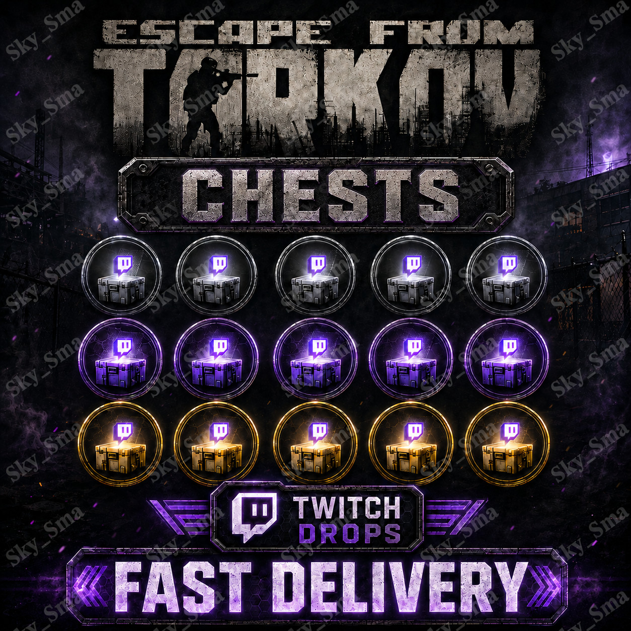 Escape From Tarkov Sc Twitch Drops - (Common Rare Legendary) 102 Crates