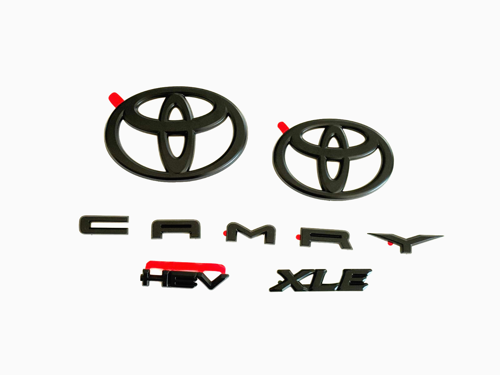 NEW TOYOTA 2025+ CAMRY HYBRID XLE HEV MATTE BLACKOUT EMBLEM OVERLAYS KIT FIT OEM