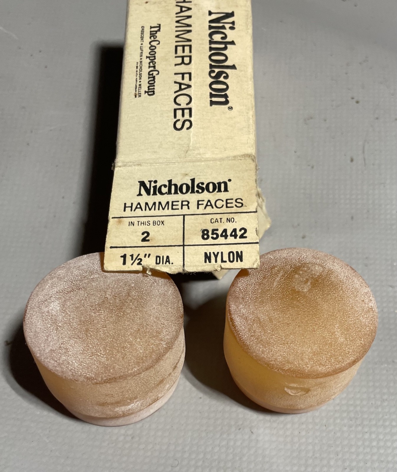 Nicholson 85442 Replacement Hammer Faces 1-1/2" dia Nylon - One Pair