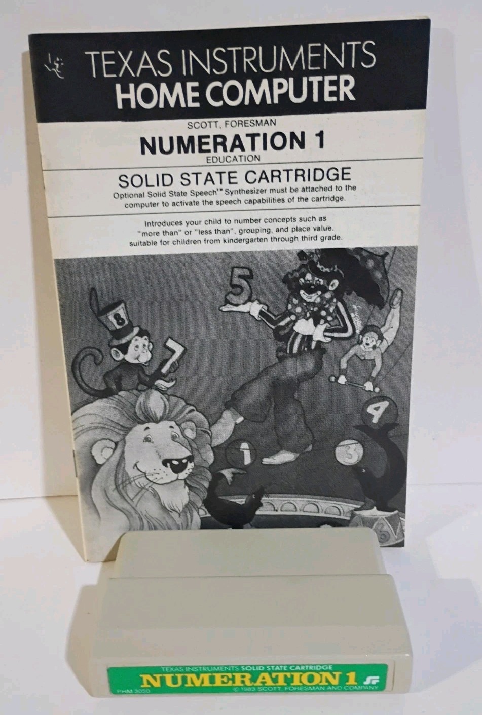Texas Instrument TI-99/4A Computer Cartridge & Manual -Numeration 1