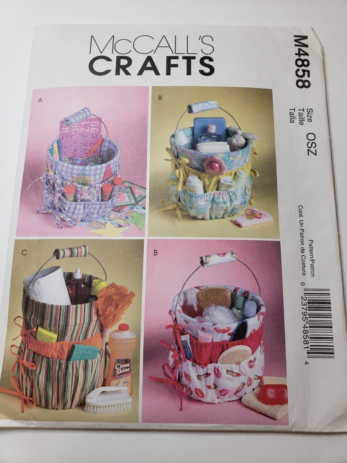 McCall's 4858, Bucket Organizers, New Uncut,