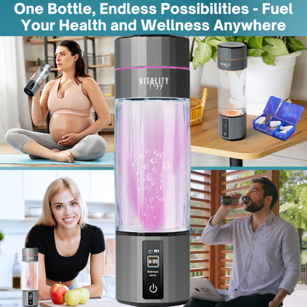 Open Box Vitality Fizz Hydrogen Bottle w/ Inhaler Kit | 6000+ PPB | SPE/PEM Tech