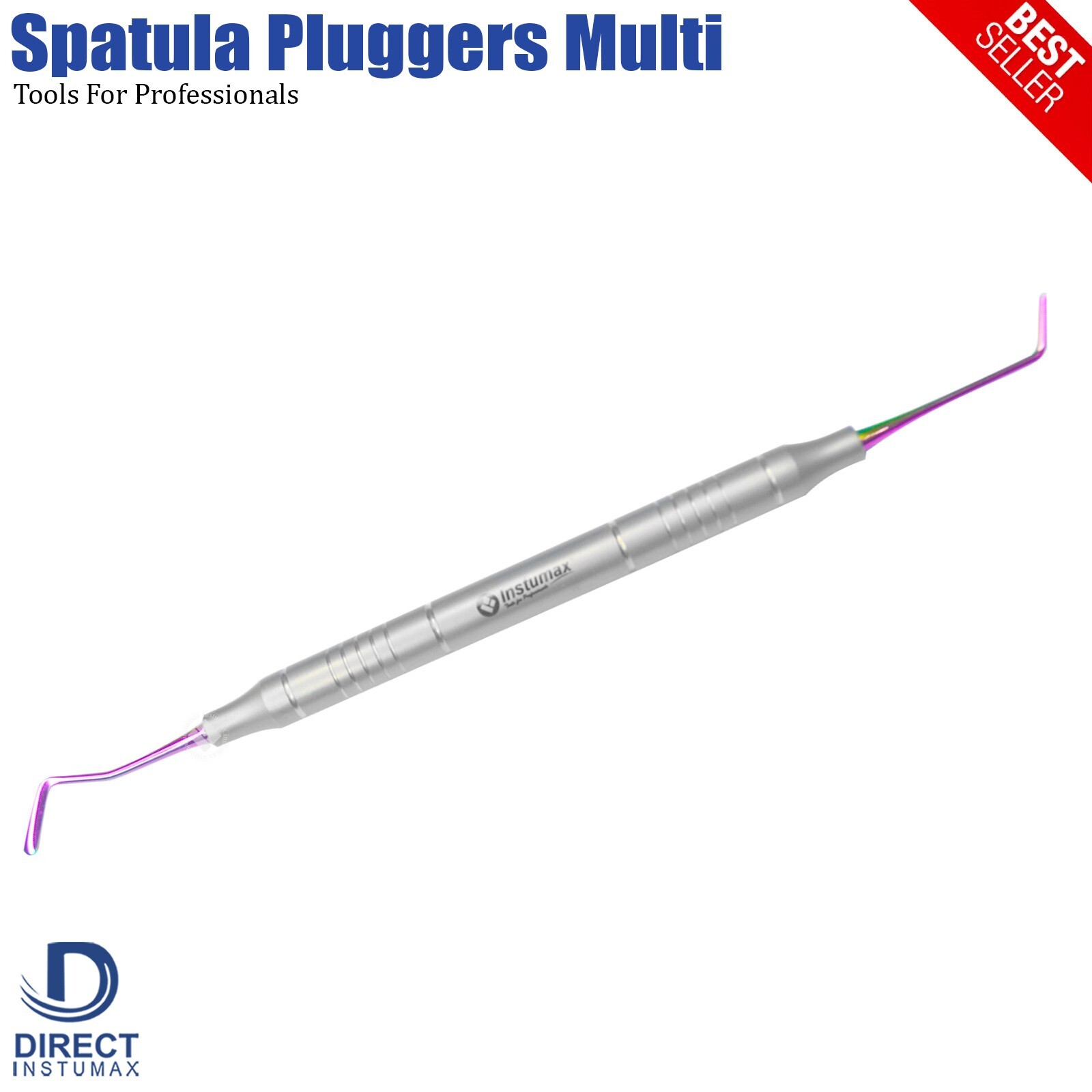 Dental Composite Instruments Set Titanium Spatula & Plugger with Multi-Color Tip