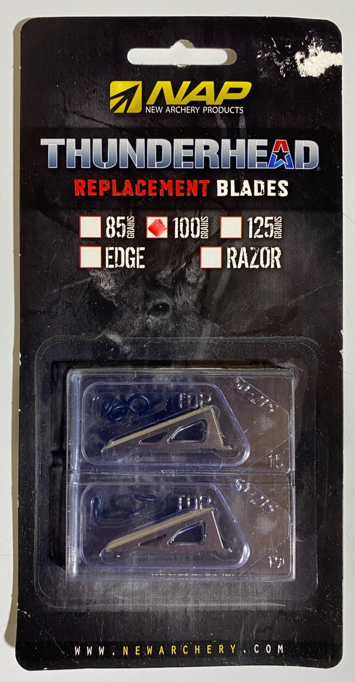NAP Thunderhead 100 Grain Replacement Blades & O-Rings Pack - Bowhunter New!