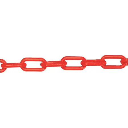 Plastic Chain, Traffic Orange, 50 Ft Length, Gloss, 50013-50