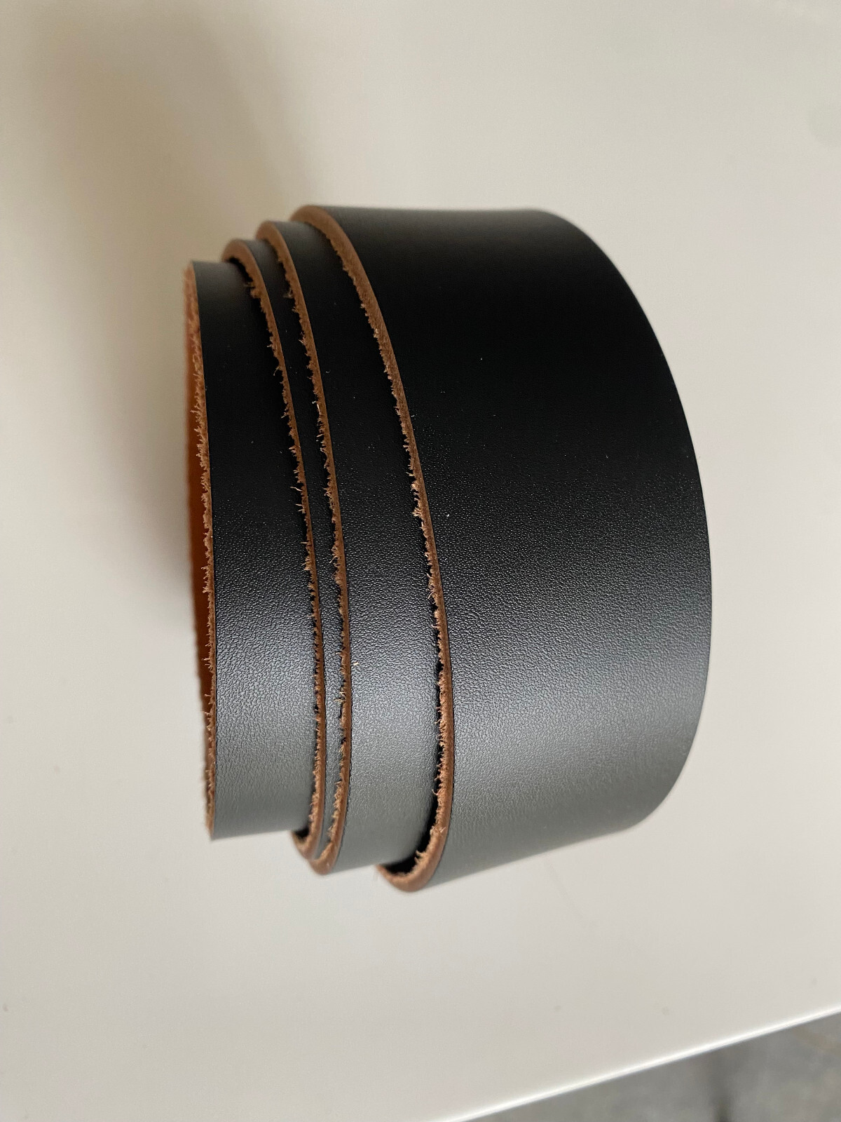 Leather strap coupling strap blank leather strap black width from 2 cm to 8 cm