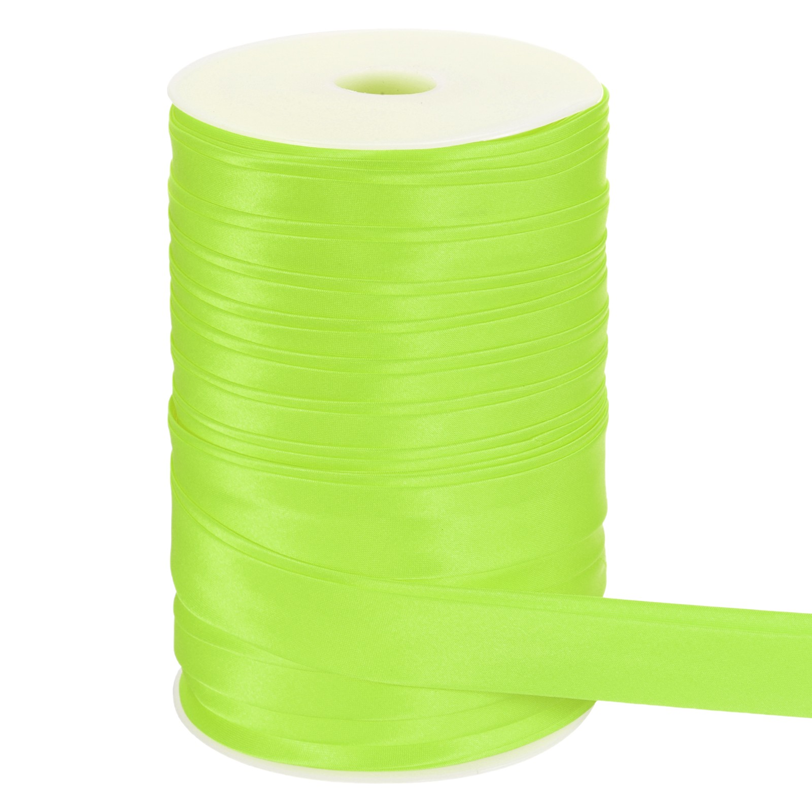 1" x 55 Yards Bright Green Double Fold Bias Tape Satin Bias Binding Tape