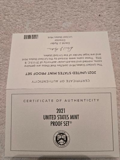 2021 US Mint Proof Set w/OGP & COA